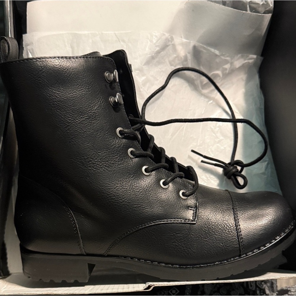 Lane Bryant Ascena Black Combat Boots
